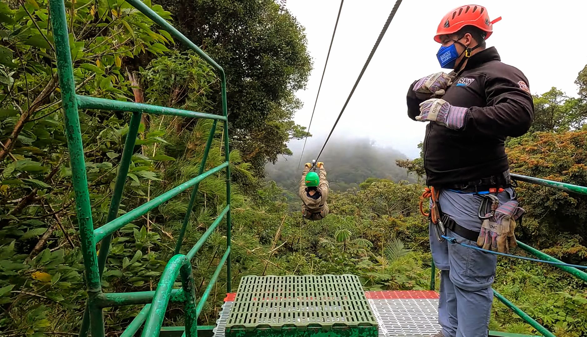 Zip-lining through Monteverde's cloud forest