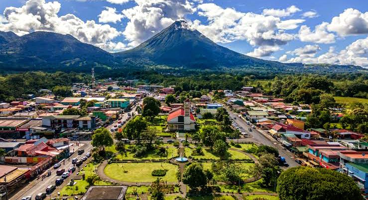 Bird view of Alajuela city in Costa Rica